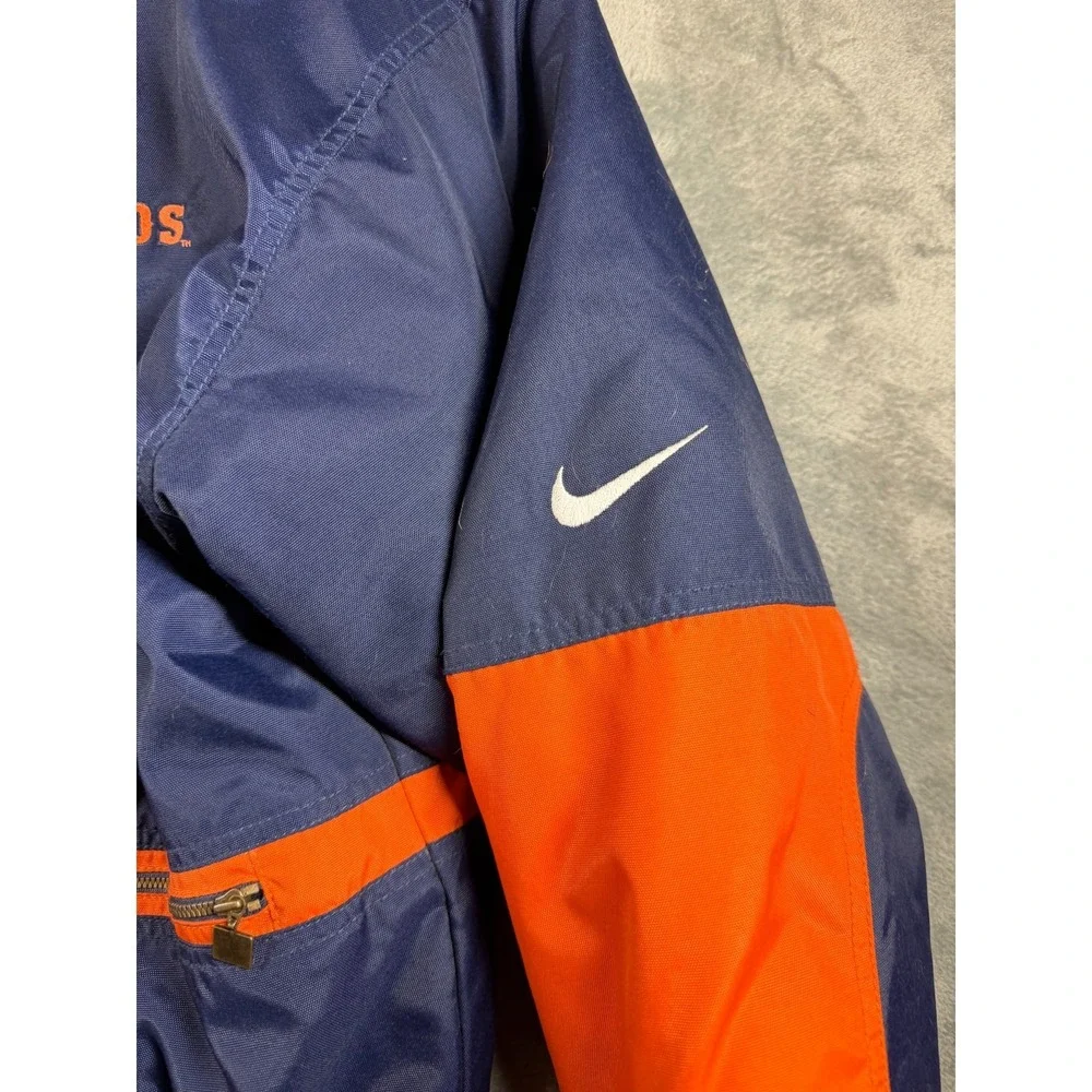 Vtg Nike NFL Pro Line Denver Broncos Big D Puffy Jacket Men's L Blue Orange
